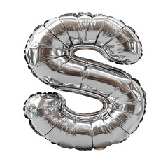 Silver Foil Balloon Letter S for Celebrations and Decorations