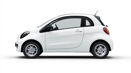 Sleek White City Car Profile - Modern Urban Transportation