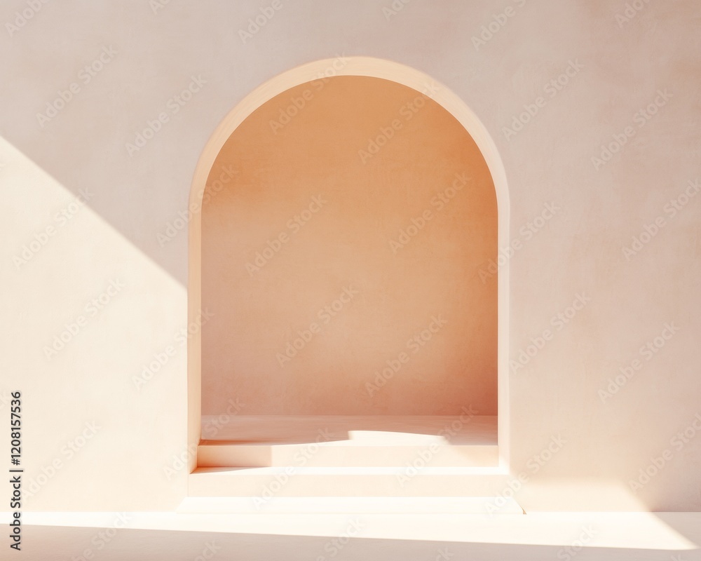 Aufkleber minimalist archway in soft light emphasizing tranquil design aesthetics