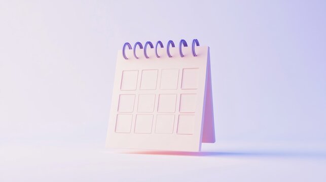 Blank Desk Calendar, Pastel Studio, Minimalist, Planning