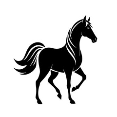 Black Stallion - Isolated Vector Illustration in Bold, Minimalist Style. Ideal for Equestrian Services, Horse Transportation, Ranch Branding, and Horse Care. Great for Logos and Promotional Materials