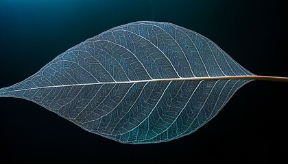 나무의 얇은 잎맥이 X-레이처럼 투명하게 드러나 내부 결을 생생하게 보여주는 장면