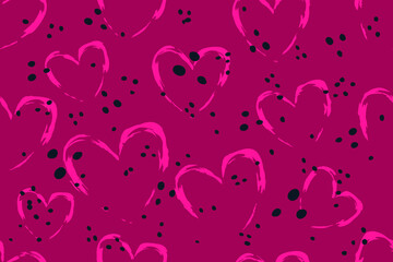 Hearts  seamless pattern background.  Fashionable template for design.