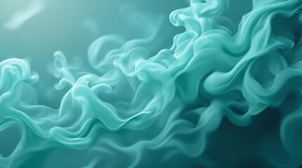 Obraz premium Abstract teal smoke swirls creating a soft, flowing pattern with a dreamy and ethereal atmosphere. color of 2026 transformative teal.