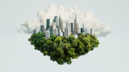 Visual Representation of Urbanization Challenges through Green Spaces and Cityscapes