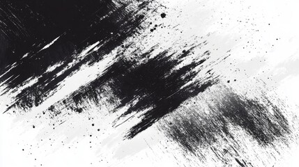 Abstract Black and White Brush Strokes Graphic Design
