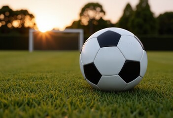 Fototapeta premium soccer ball on the grass