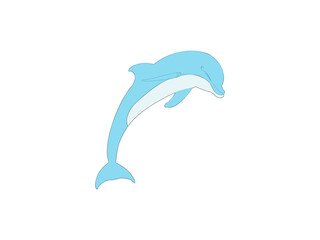 Obraz premium One line art jumping dolphin