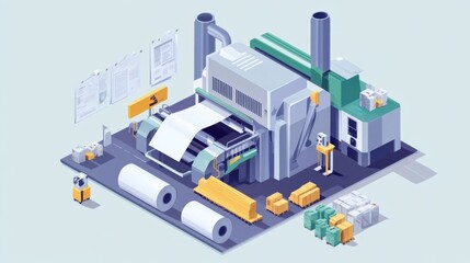 Modern Paper Manufacturing Process: An Isometric View