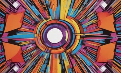 Bold and funky retro pop art wallpaper design, vibrant pattern, pattern, funky