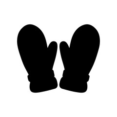 Winter mittens silhouette icon vector illustration design.