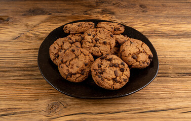 Chocolate chips cookies , American biscuits, cocoa confectionery cake, sweet morsels bakery