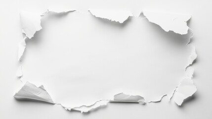 Obraz premium Torn Paper Frame - Blank White Background for Design