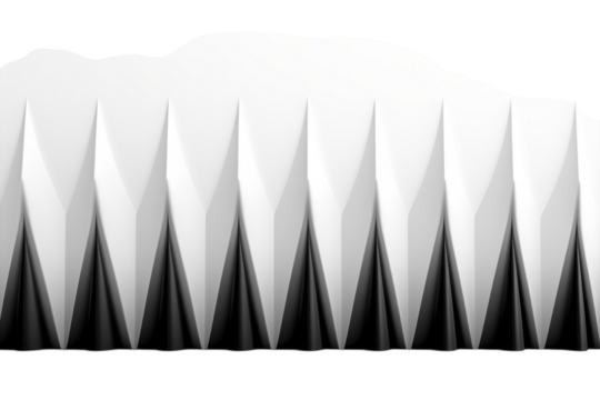 Geometric patterns create striking visual contrast on a white surface in a modern design setting isolated on transparent background