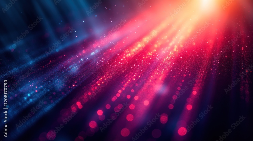 Sticker abstract vibrant light rays and particles.