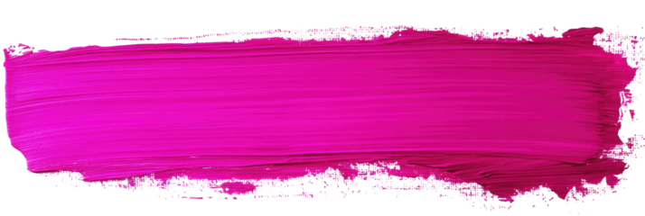 Vibrant neon pink brush stroke on a white background captures the essence of modern abstract art