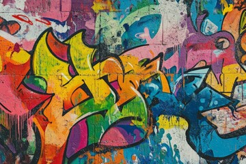 Vivid urban graffiti wall capturing street art energy. Neural network AI generated