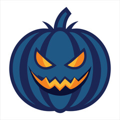 Naklejka premium Halloween and pumpkin with white background vector art illustration icon logo