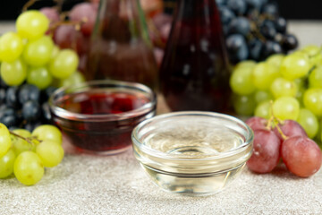 White Wine Vinegar, Red Wine Vinegar and Grapes