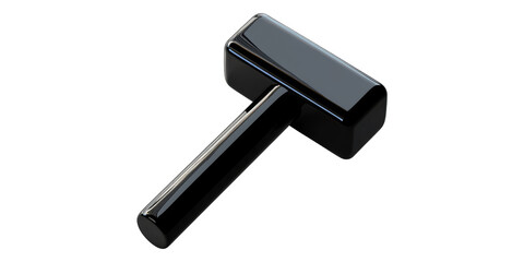 Black hammer isolated on transparent background