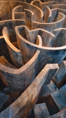 Intricate Geometric Maze: A Journey Through Convoluted Pathways and Mystical Patterns