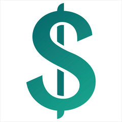 Fototapeta premium Dollar sign vector art illustration icon logo