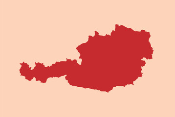 Obraz premium Austria simple flat red map