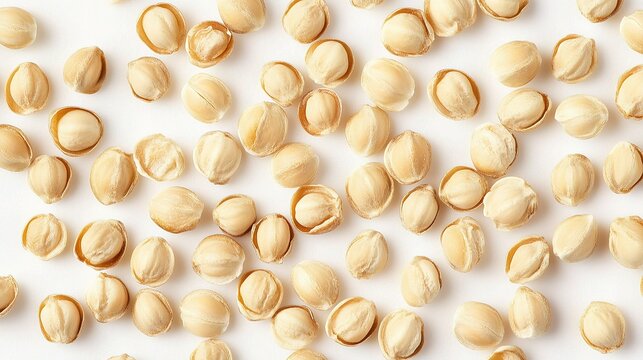 Top View of Isolated Pea Seeds on Transparent Background