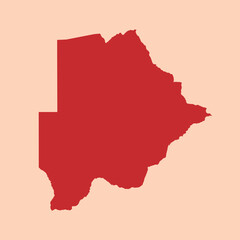 Botswana simple flat red map