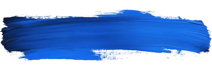 Abstract ultramarine blue brush stroke on a white background creating visual interest