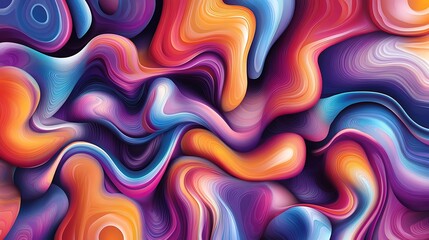Obraz premium Abstract Swirling Colorful Fluid Art Design