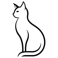 Cat vector art illustration icon logo