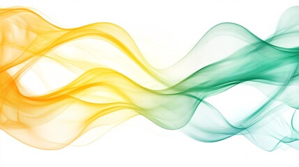 Fototapeta premium Abstract wave pattern in vibrant yellow and green hues flowing gracefully.