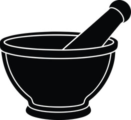 Mortar and pestle silhouette illustration