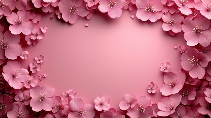 Fototapeta premium A pink flower arrangement with a pink background