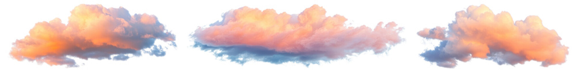 PNG Vibrant sunset clouds floating, element set on transparent background © Rawpixel.com