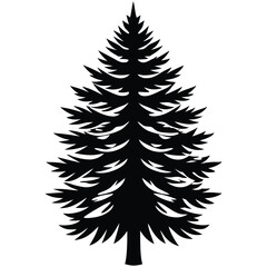 Obraz premium Christmas tree vector art illustration icon logo