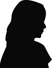 a girl head silhouette vector