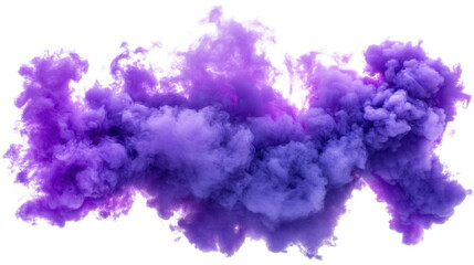 Fototapeta premium Thick purple smoke cloud on a transparent background for artistic effects