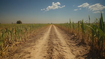 Fototapeta premium Drought Affects Agricultural Land and Crops