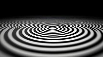Fototapeta premium Abstract 3D Background Monochrome Circular Waves