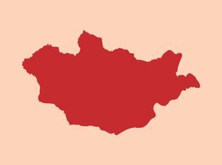 Mongolia simple flat red map