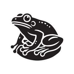 Black Color Frog silhouette design Vector Illustration, Solid White Background (7).eps