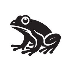 Black Color Frog silhouette design Vector Illustration, Solid White Background (13).eps