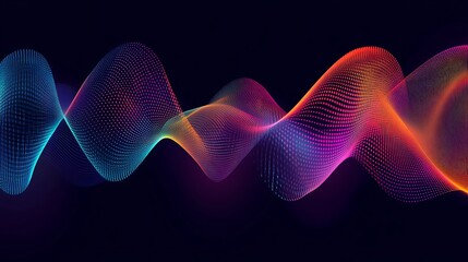 Fototapeta premium Abstract Colorful Waves of Light and Dots