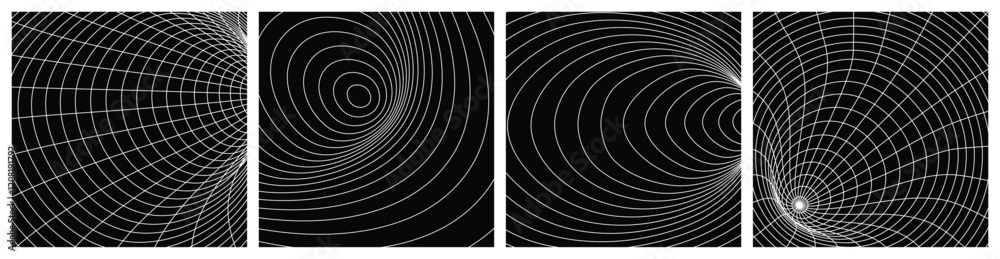 Canvas Prints abstract hole wireframe background vector line perspective grid element design illustration collecti