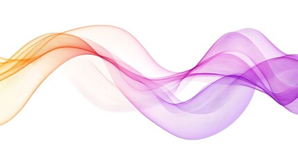 Abstract Colorful Waves Flowing Gracefully Across White Background