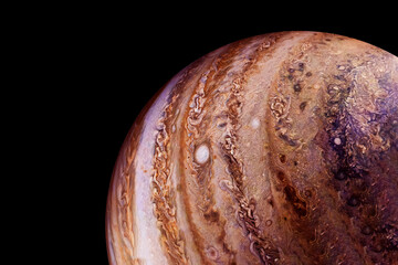 Planet Jupiter on a dark background. Elements of this image furnished by NASA