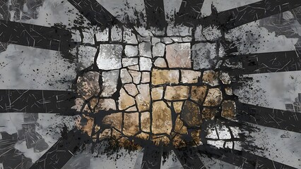 Distressed overlay texture of cracked concrete, stone or asphalt. grunge background. abstract halftone vector illustration