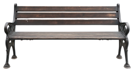 PNG Vintage wooden park bench